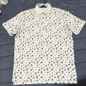 Greyson Polo Shirt White and Blue Modern Fit